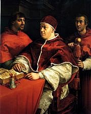 Leo X. (Gemälde von Raffael 1518/19); CC BY-SA The Yorck Project, Zenodot Verlagsgesellschaft mbH